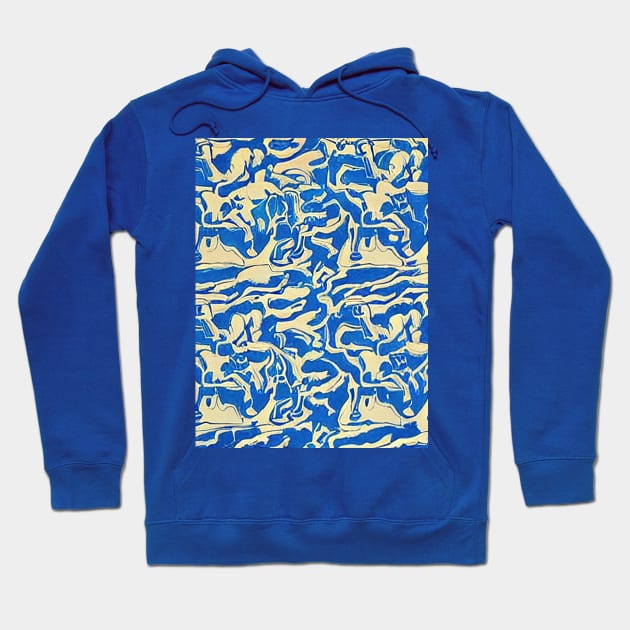 Background blue wavy strokes Hoodie by Alekxemko